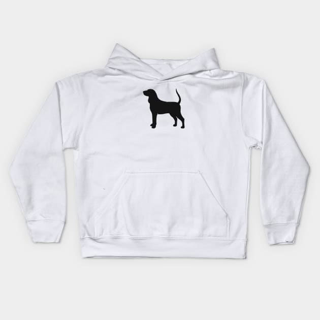 Coonhound Silhouette Kids Hoodie by Coffee Squirrel